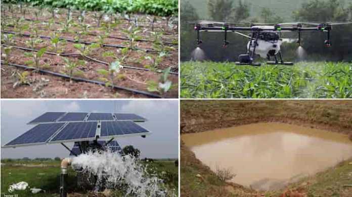 drip solar pump drone farm pond