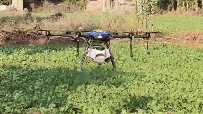 Urea DAP spray from Drone