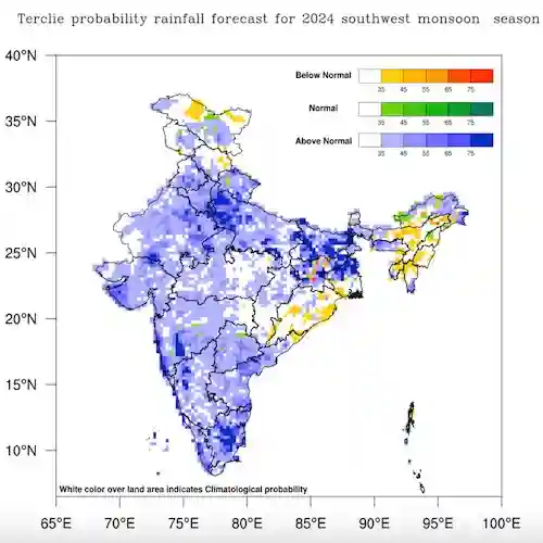 probability rainfall forecast for 2024 Monsoon season