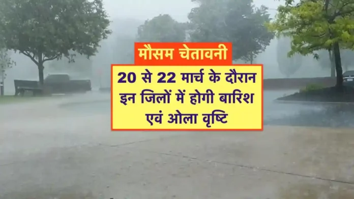 Rain and Hailstorm Forecast for 20 March to 22 March 2025