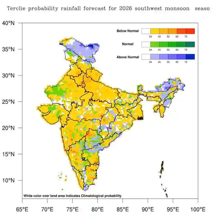 probability rainfall forecast for 2026 monsoon june to september